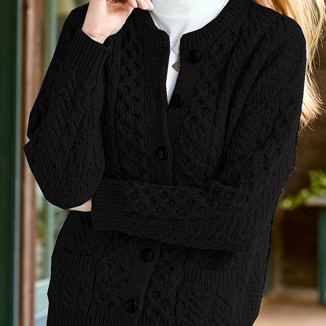 Women's Casual Knit Cardigan Sweater Cozy Long Sleeve - Image 7