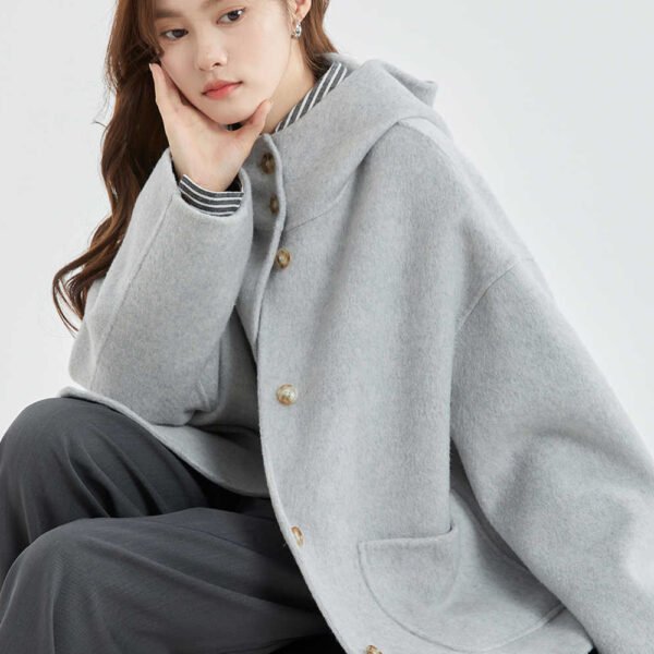 Cloak Winter Hooded Reversible Cashmere Coat - Image 3