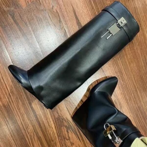 New Wedge Pants Boots Metal Lock Pants Fashion Women Sleeve - Image 2