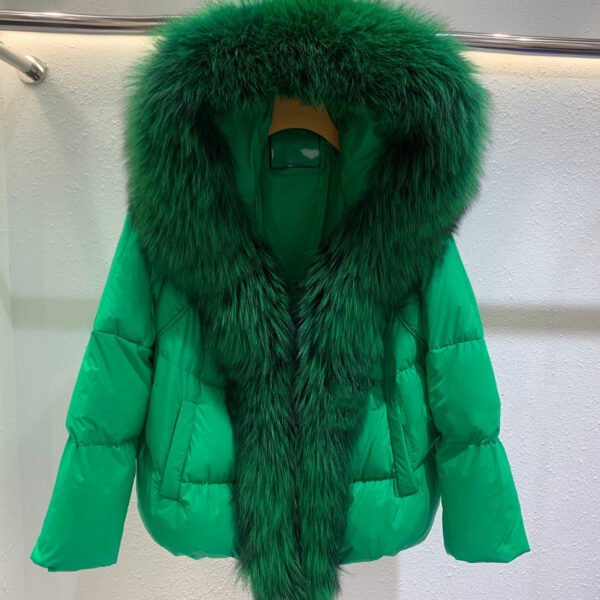 Fox Big Fur Collar Duck Down Down Jacket Female - Image 4