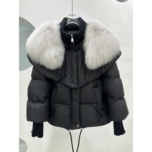 High-end Fox Fur Collar White Duck Down Short Down Jacket Female Light Luxury Loose And Warm Puffer Jacket Coat - Image 8