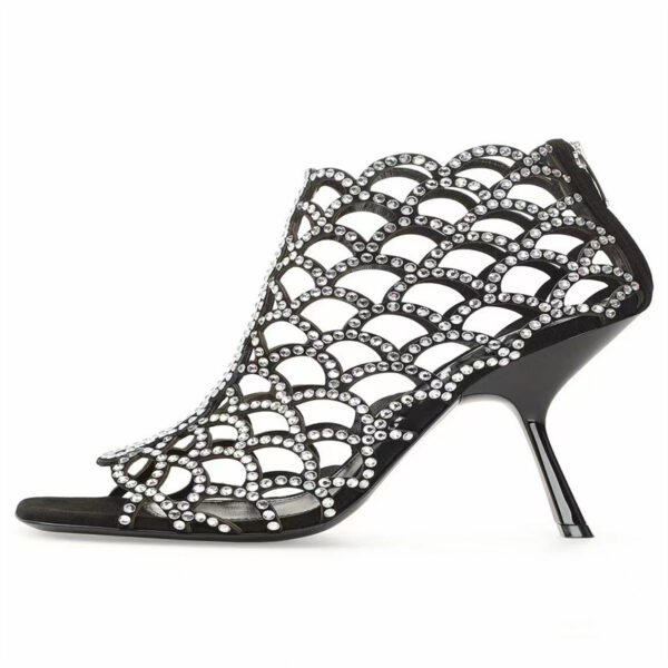 Women's Rhinestone Hollow High Heels - Image 9