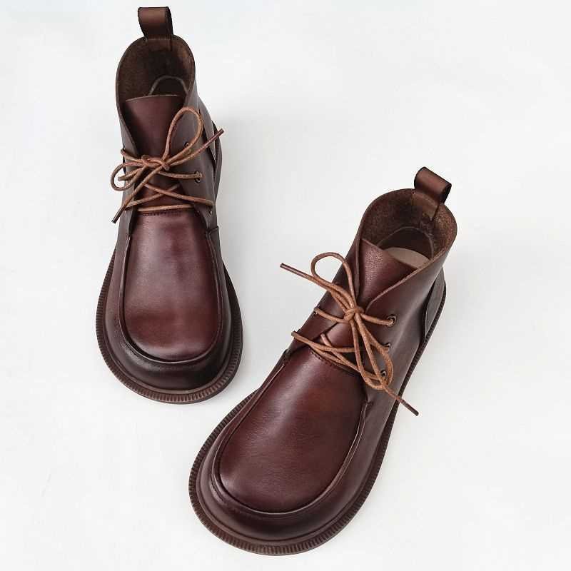 Ankle Boots Pure Leather High-top Women's Shoes - Image 5