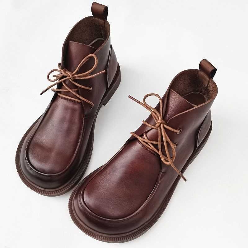 Ankle Boots Pure Leather High-top Women's Shoes - Image 4