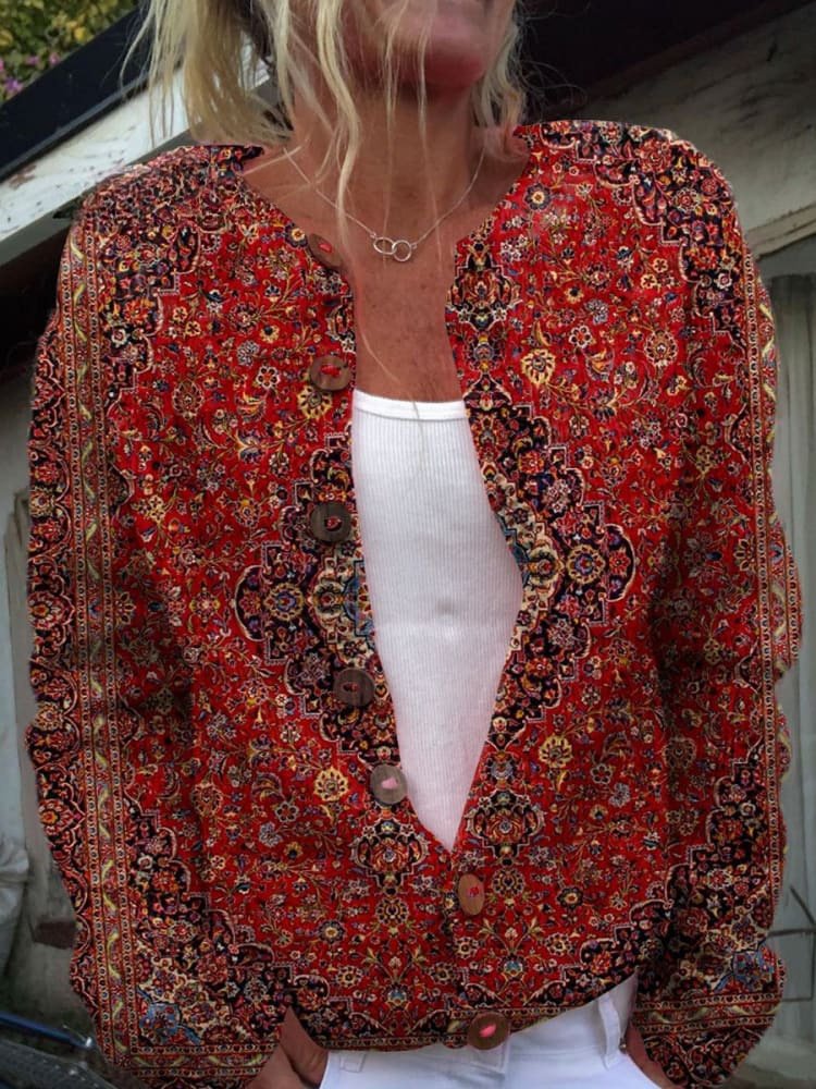 Christmas Abstract Printing Leisure Cloak Coat - Image 2