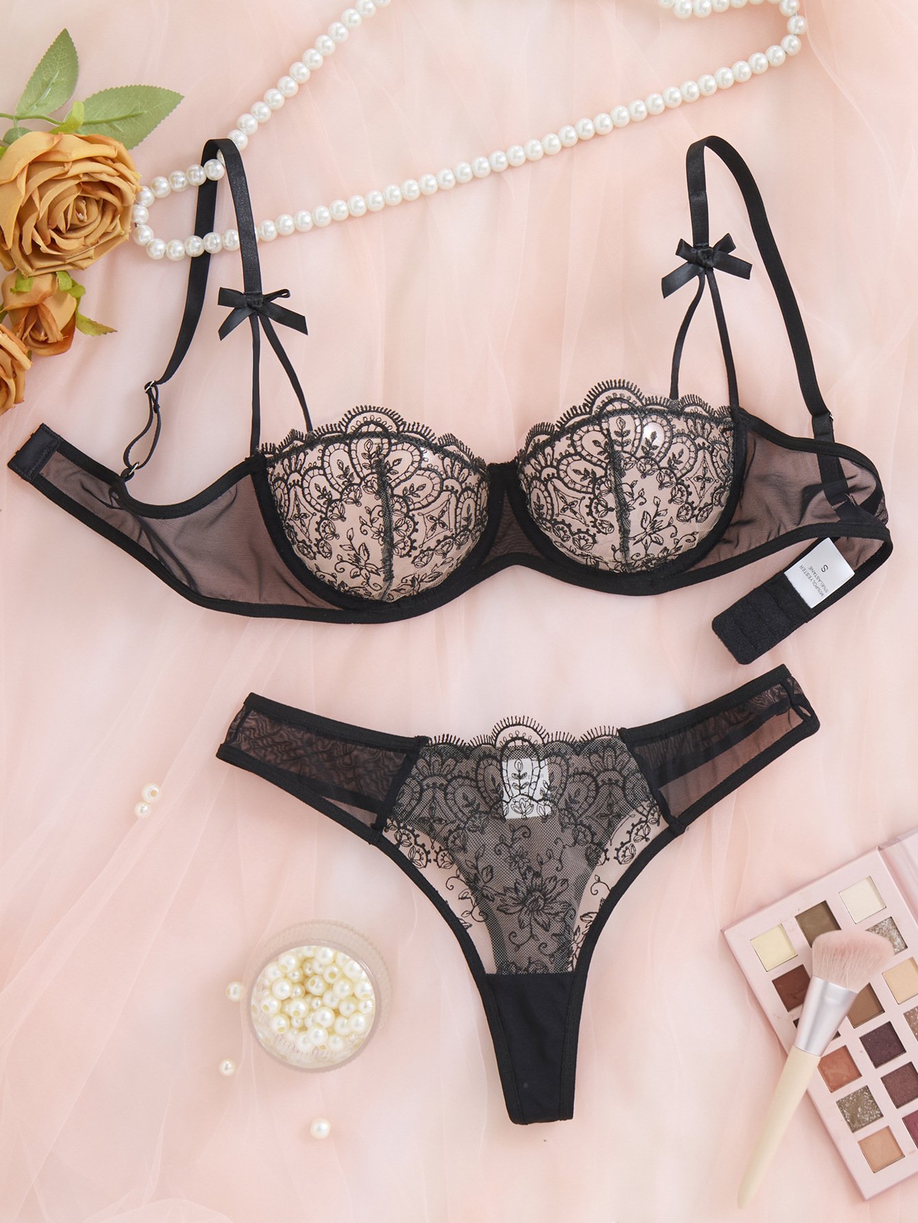 Lace Advanced Simple Three-point Bra Set - Image 3