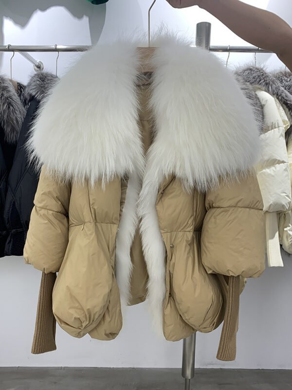 Slimming Loose Temperament Western Style Down Fur Coat - Image 7