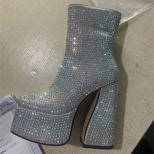 Starry Rhinestone Short Fashion Ankle Boots Women - Image 9