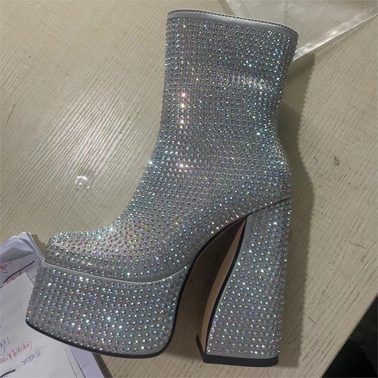 Starry Rhinestone Short Fashion Ankle Boots Women - Image 9