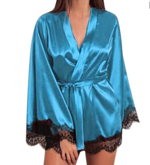 Ladies  Silk Lace Nightdress with Pajamas - Image 8