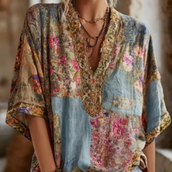 V-neck Pullover T-shirt Casual Top