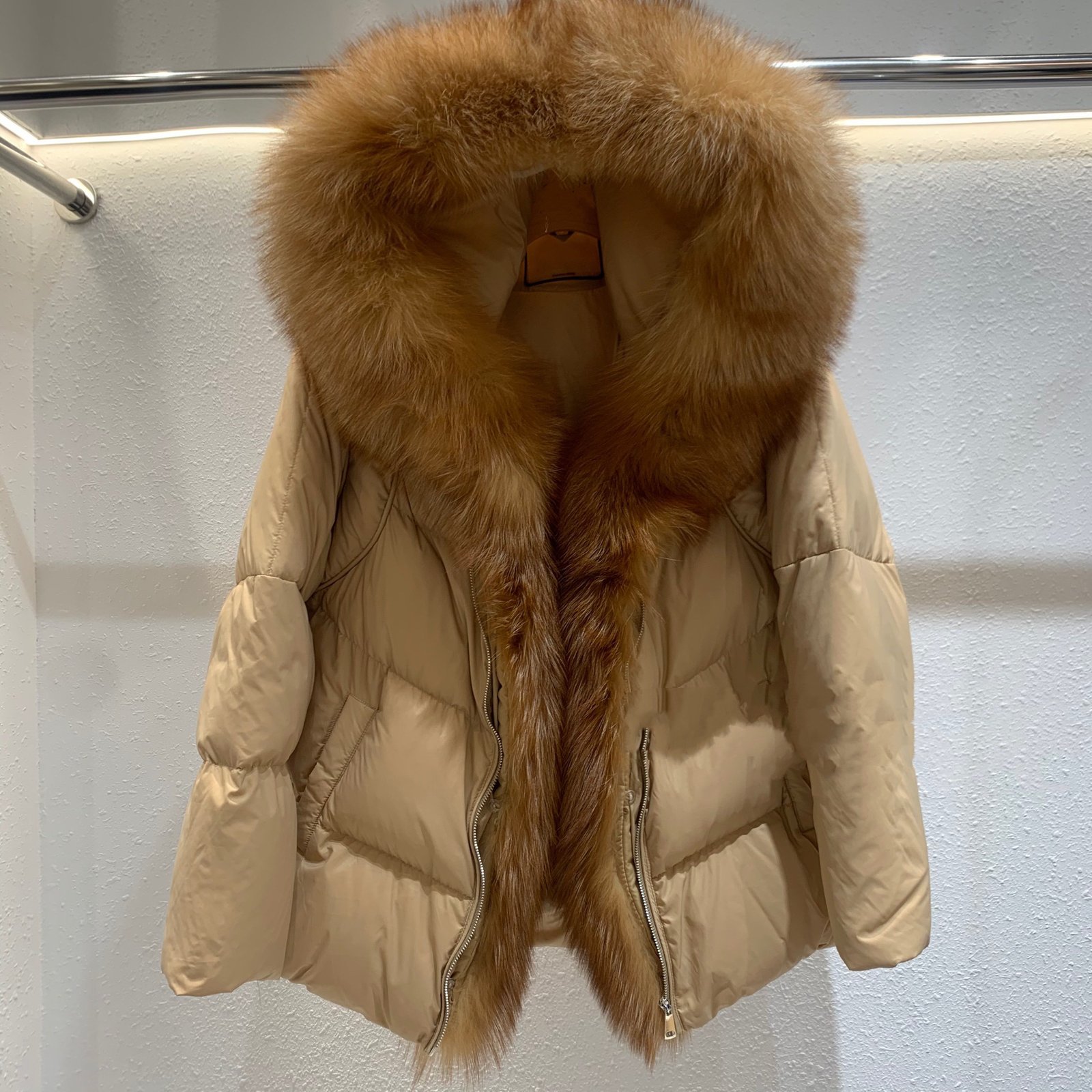 Fox Big Fur Collar Duck Down Down Jacket Female - Image 8