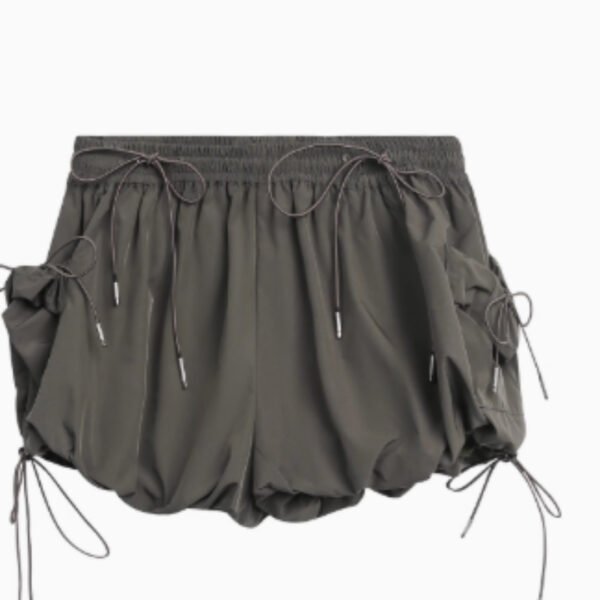 Lace Knot Elastic Design Shorts For Women - Image 4