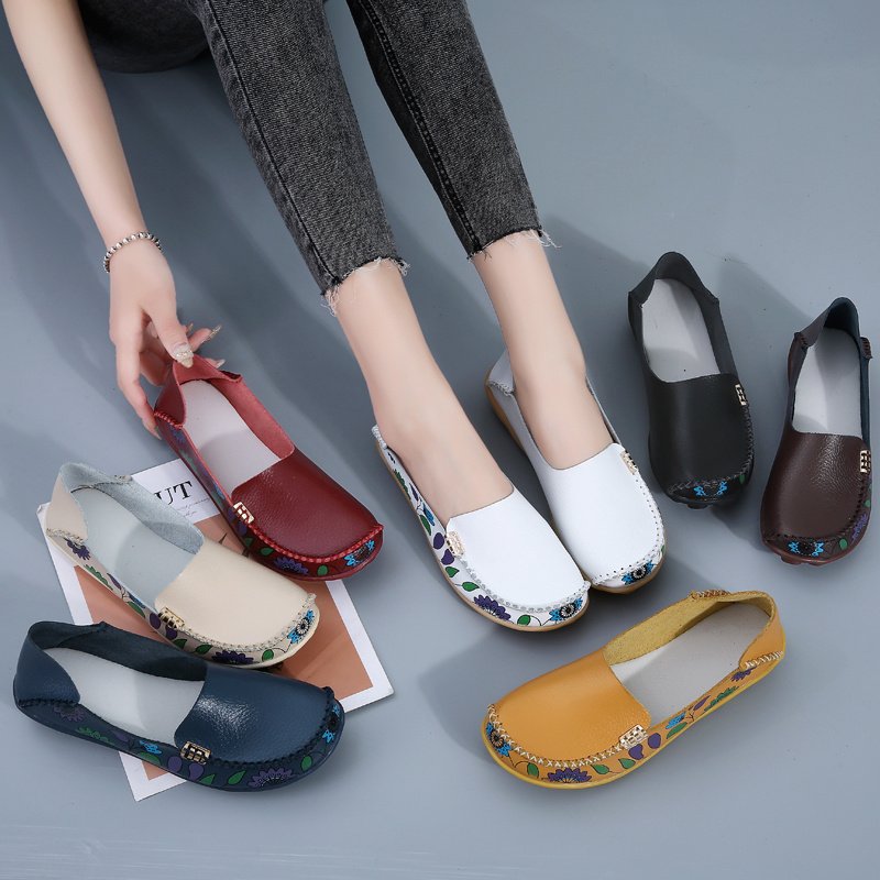 Flowers  Women Flat Shoes With Sewing Thread Soft Shoes - Image 6
