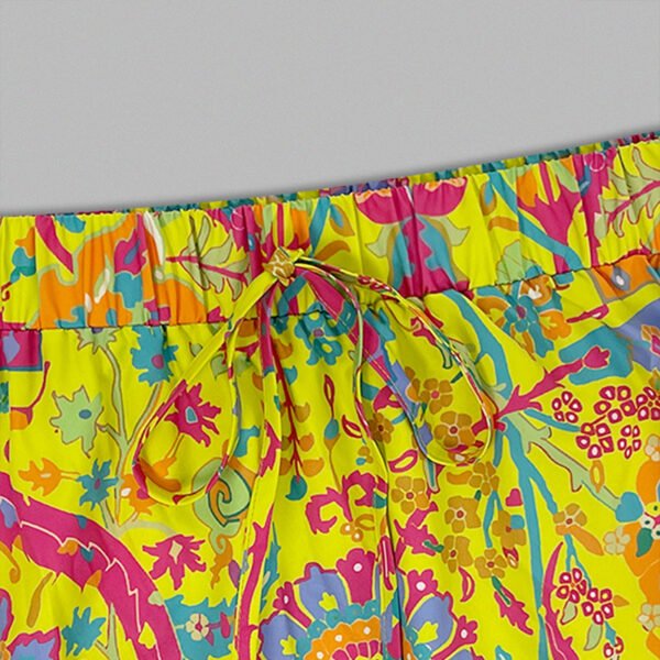 Women's Color Block Floral Print Skirt - Image 2