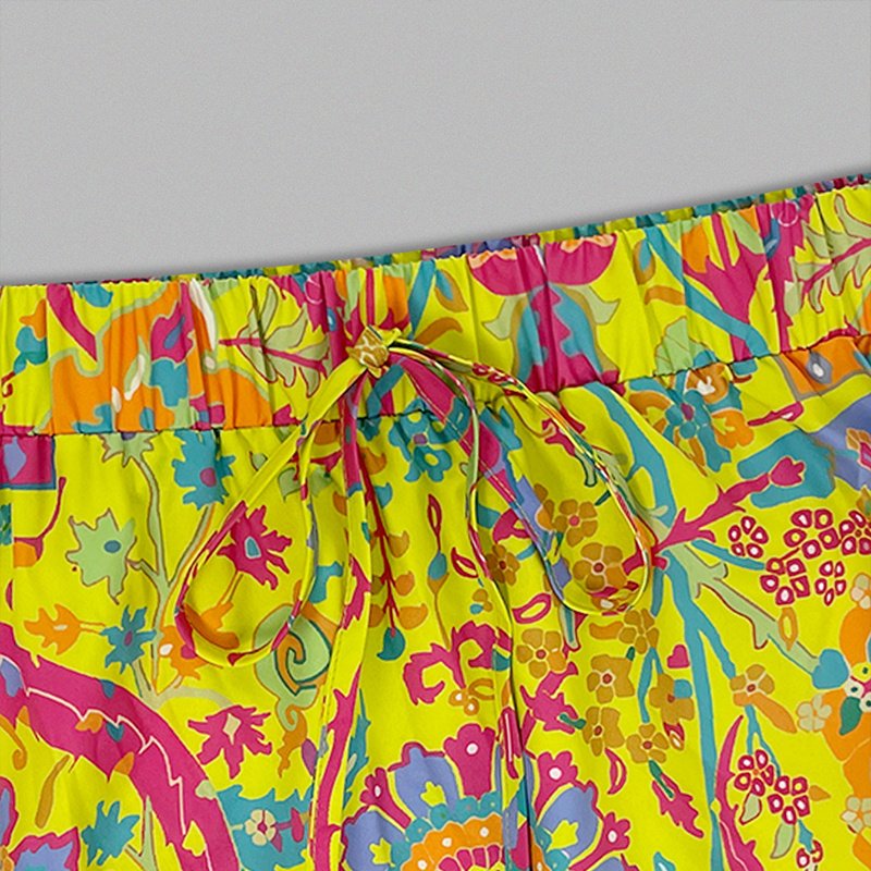 Women's Color Block Floral Print Skirt - Image 2