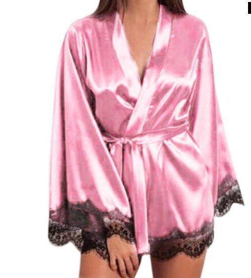Ladies  Silk Lace Nightdress with Pajamas - Image 7