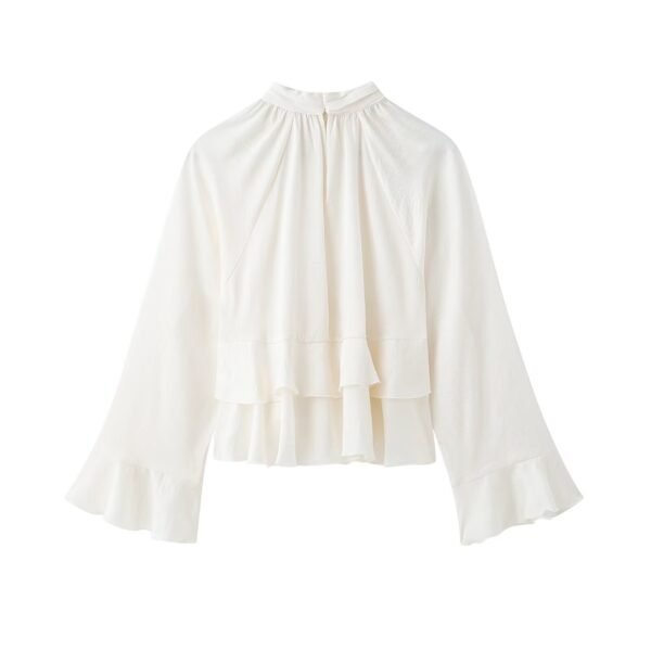 New Women's Classic Fashion Laminated Decoration Shirt - Image 3