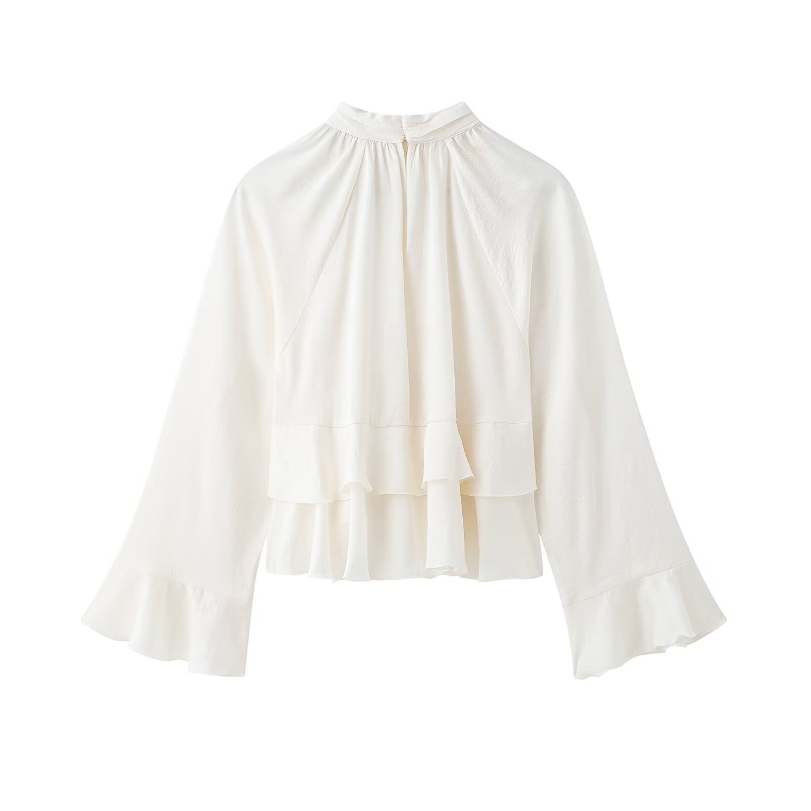 New Women's Classic Fashion Laminated Decoration Shirt - Image 3