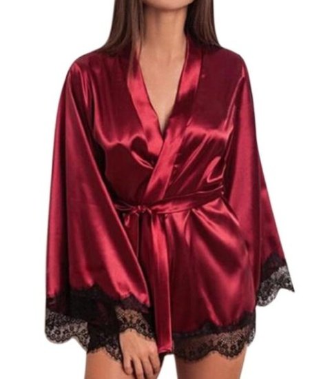 Ladies  Silk Lace Nightdress with Pajamas - Image 3