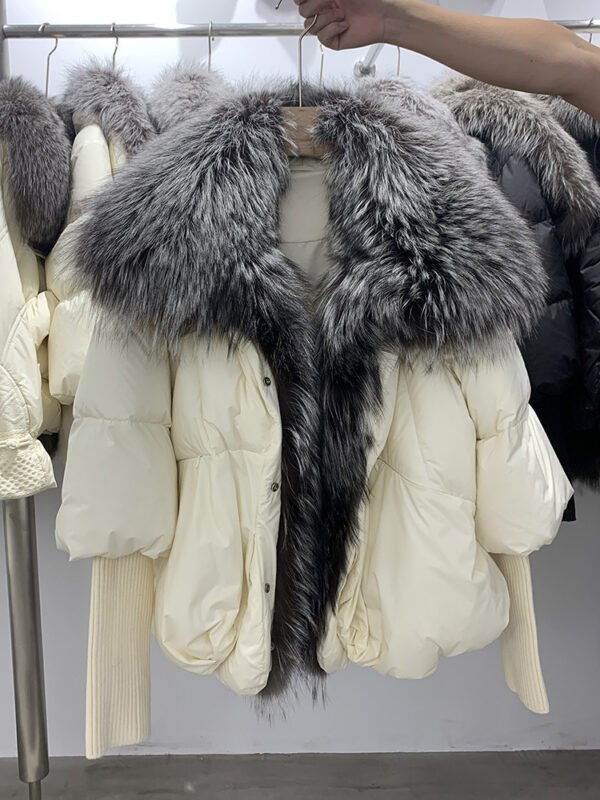 Slimming Loose Temperament Western Style Down Fur Coat - Image 6