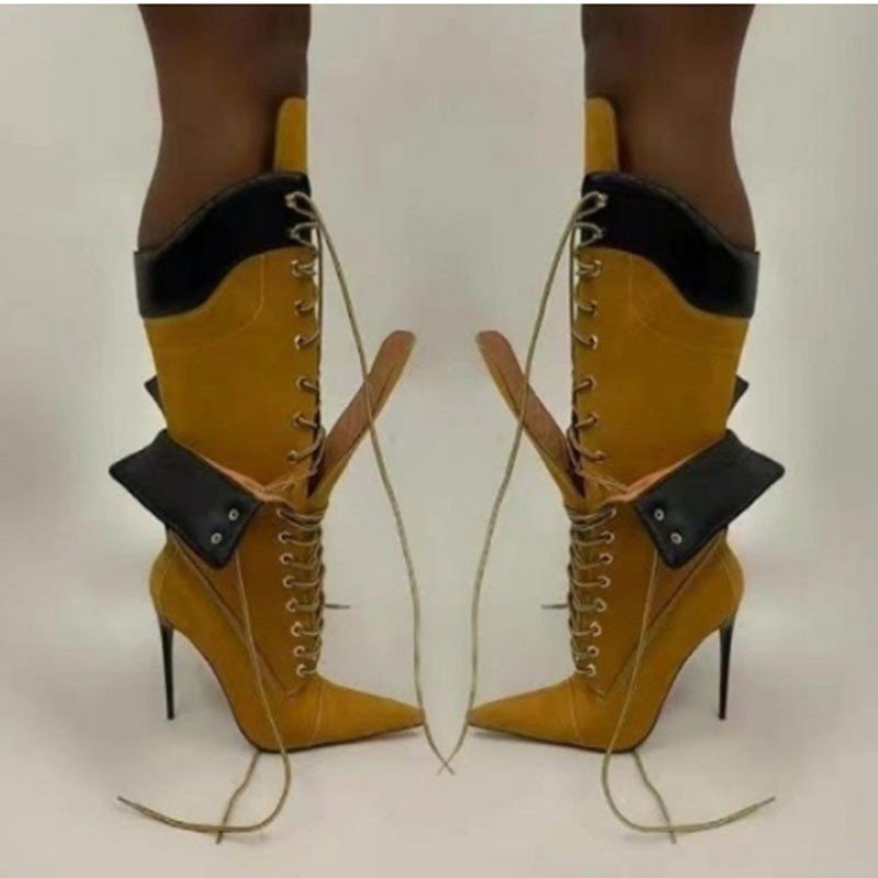 Women's Fashion Double-layer Lace-up Boots - Image 3