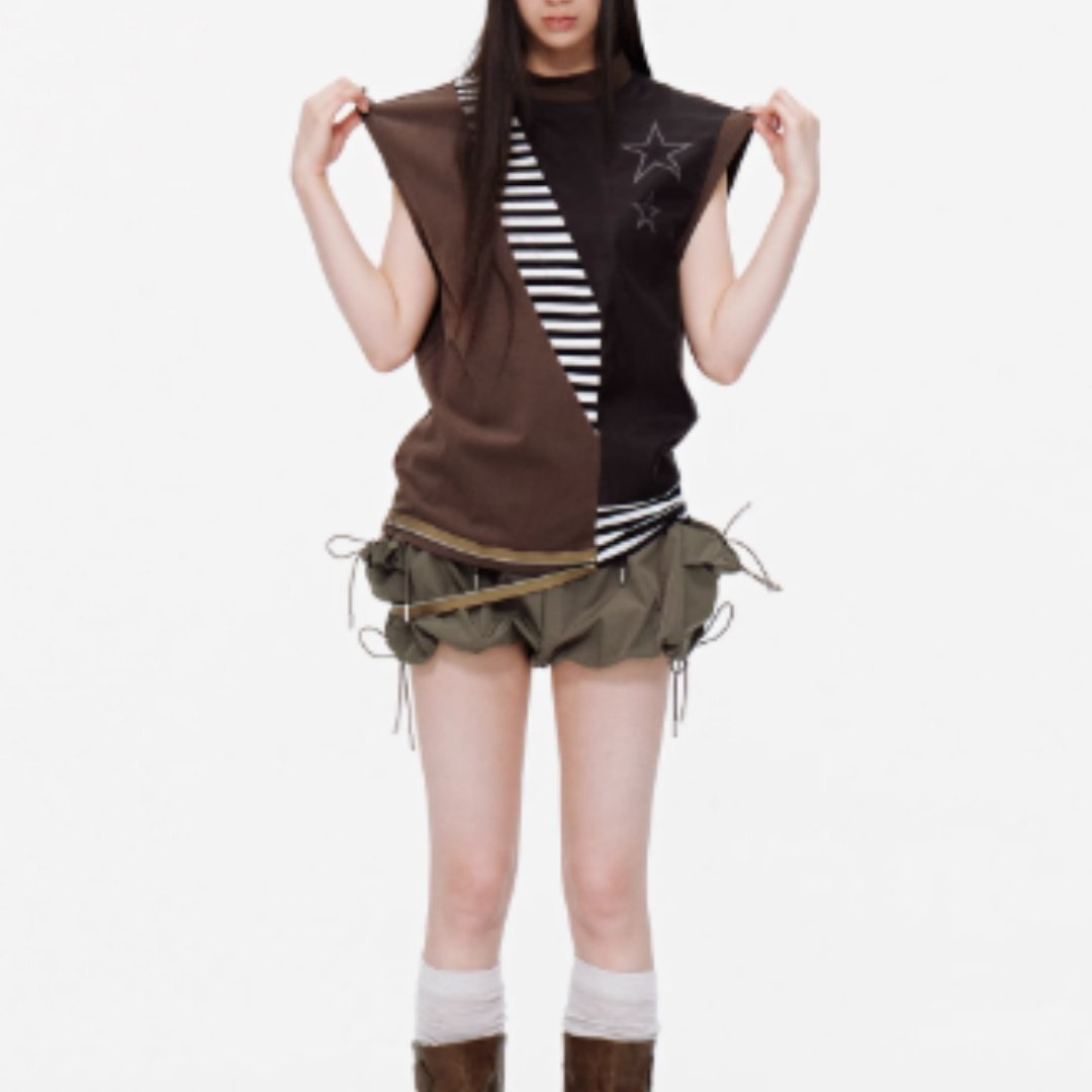 Lace Knot Elastic Design Shorts For Women - Image 2