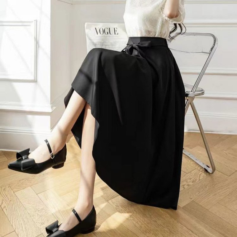 A- Line Skirt Draping Large Hem Mid-length Skirt - Image 3