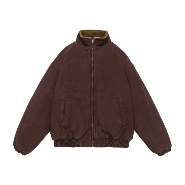 New Solid Color Lamb Wool Lining Winter Cotton Dress Men - Image 2