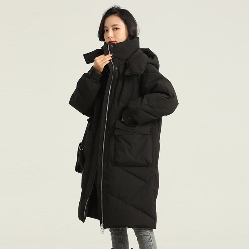 White Duck Down High-end Warm Women's Slimming Pinghu Coat - Image 4