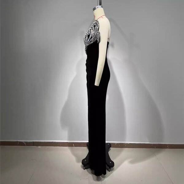 High-end Rhinestone High Slit Dress - Image 10