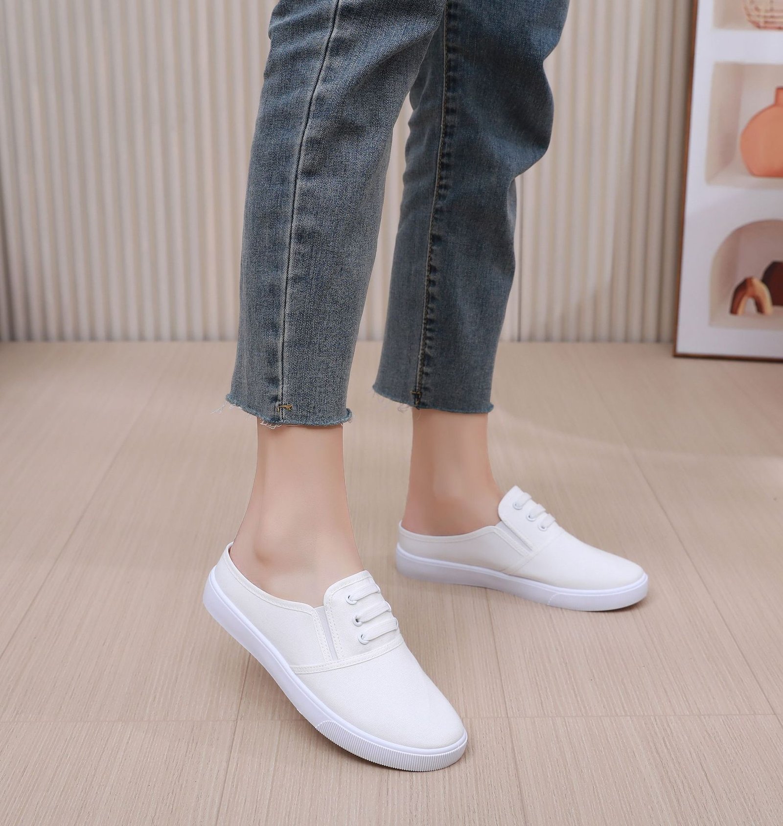 Slip-on Canvas Shoes Flat Women - Image 7