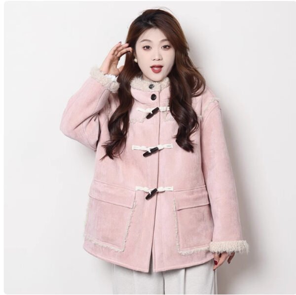 Maillard Short And Long Suede Faux Fur Plush Coat - Image 2