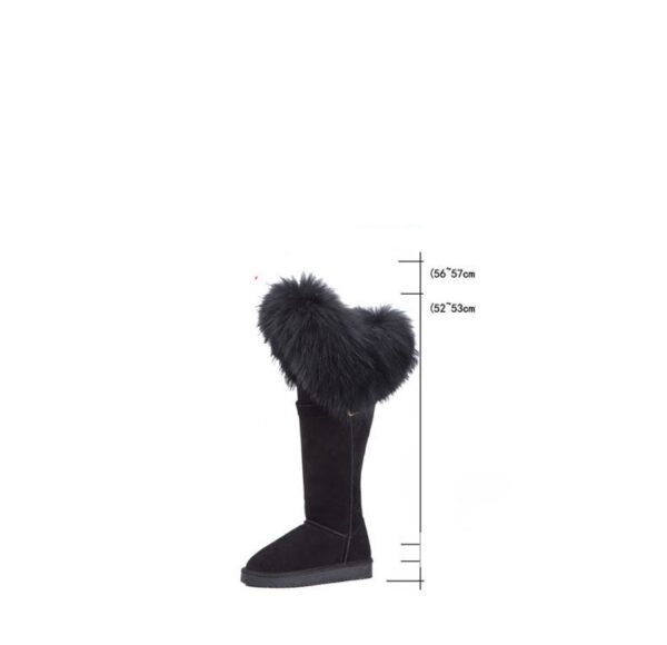 Leather Hair Knee High Boots For Women - Image 4