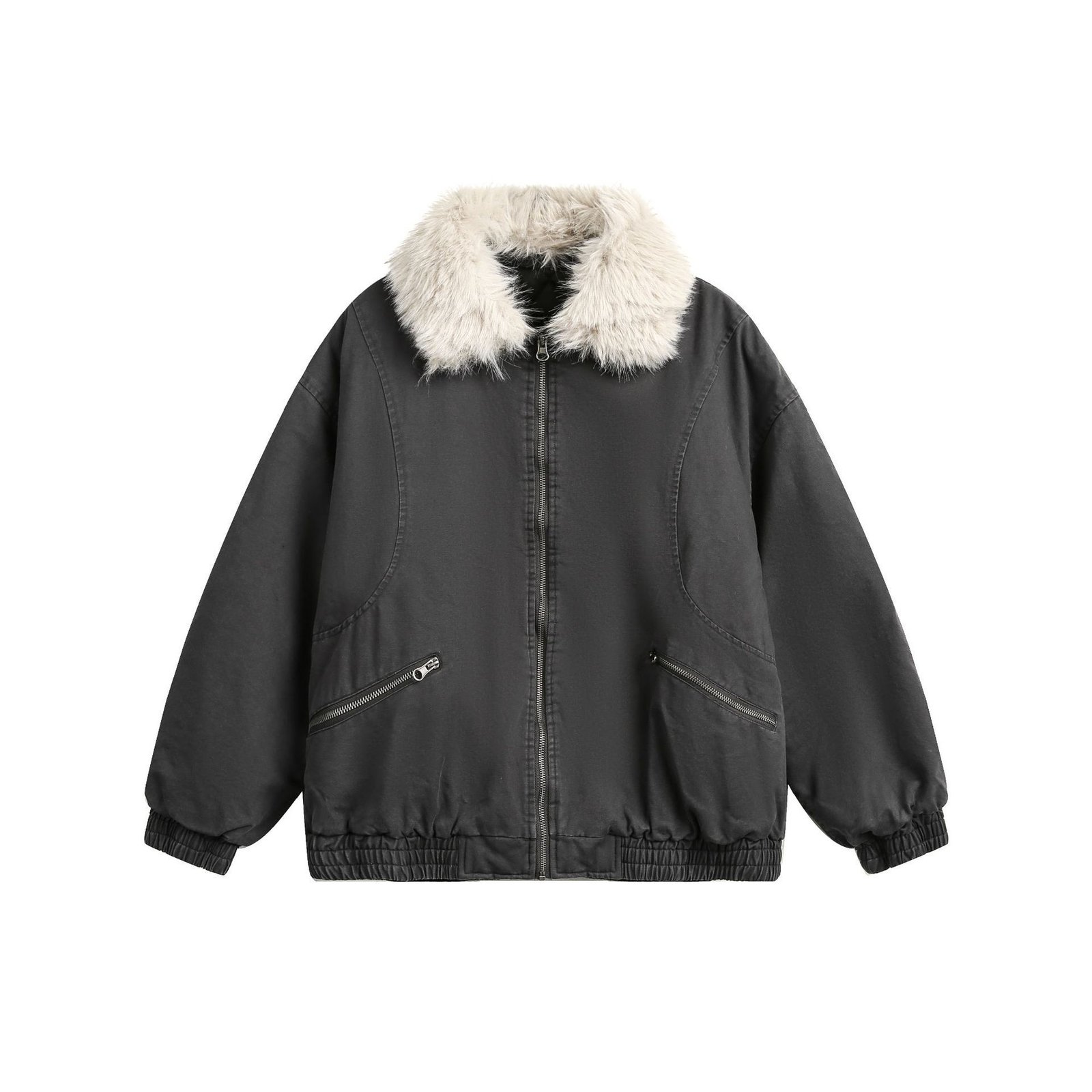 New Winter Cotton Dress Coat Detachable Fur Collar - Image 2