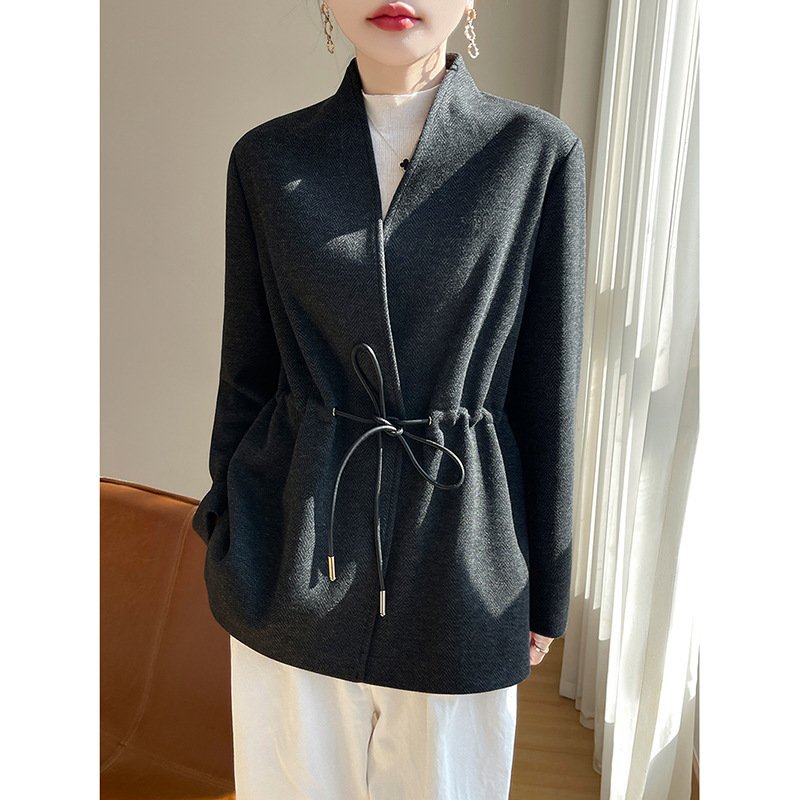 Acetate Cashmere V-neck Knitted Small Suit Solid Color - Image 4