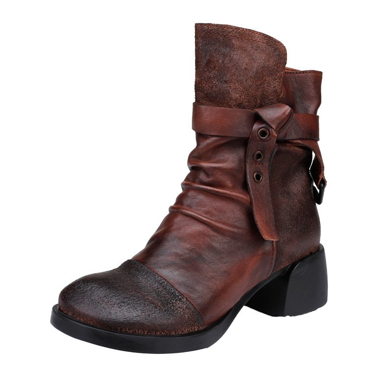 Fashion Personality Women's Retro Chunky Ankle Boots - Image 4