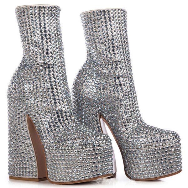 Starry Rhinestone Short Fashion Ankle Boots Women - Image 8
