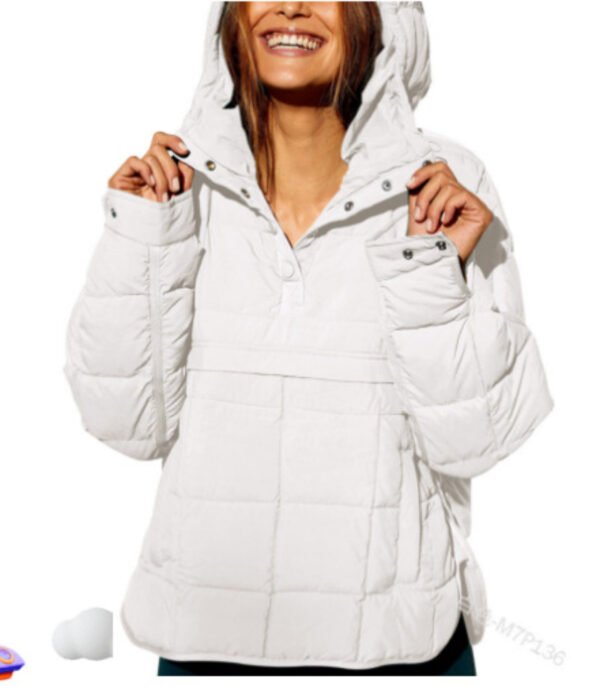 Casual Fashion Solid Color Short Front And Long Back Cotton Coat Round Hem Top - Image 3