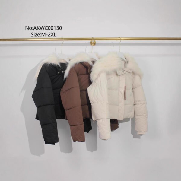 Down Coat Jacket Women's Fur Collar - Image 3