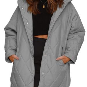 Women's Winter Outerwear Casual Diamond Quilted Hooded Lightweight Jacket