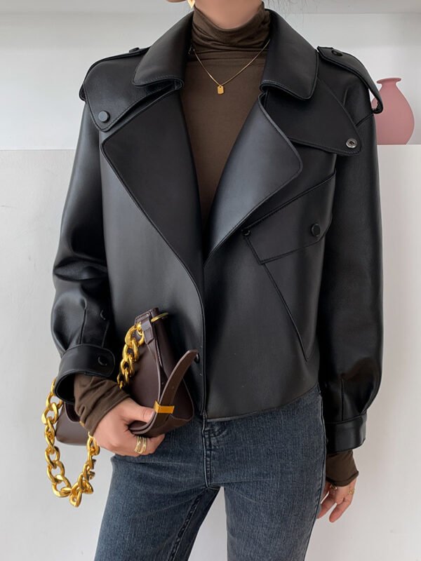 New Genuine Leather Clothes Women's Jacket Sheepskin Loose-fitting Short Coat - Image 10