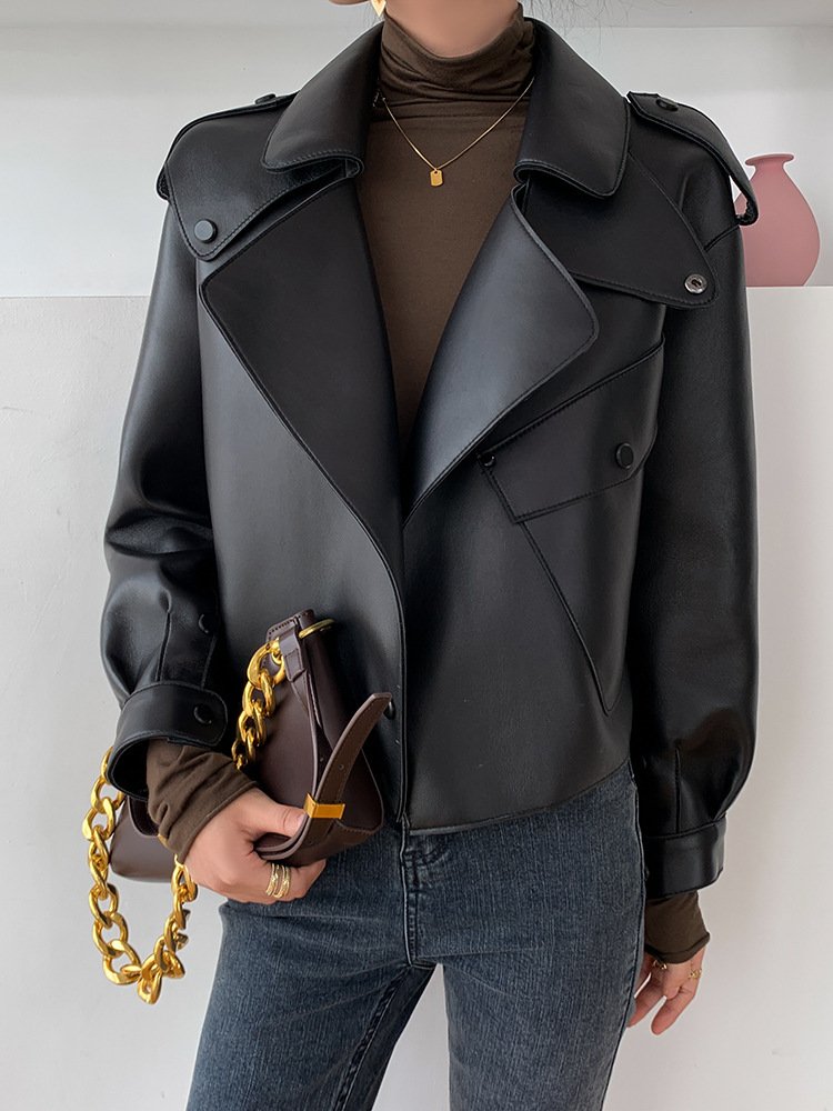 New Genuine Leather Clothes Women's Jacket Sheepskin Loose-fitting Short Coat - Image 10