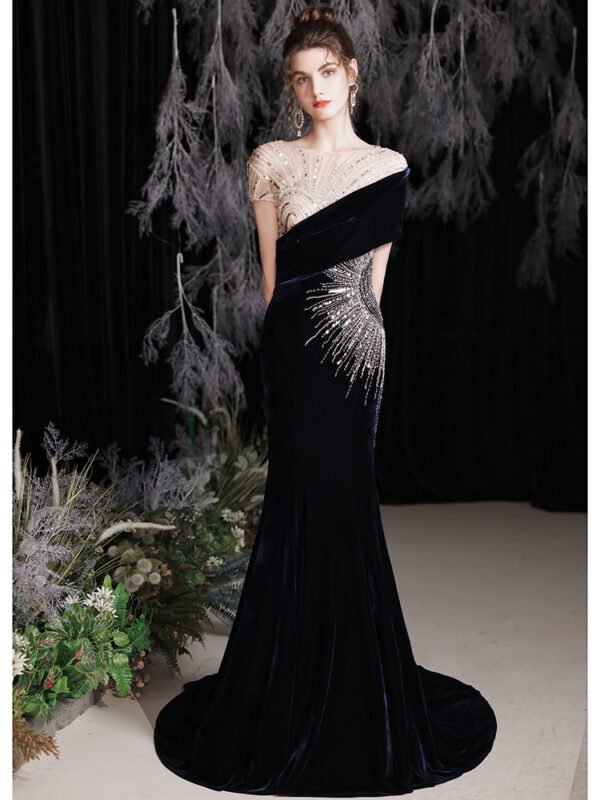 High-end Evening Dress Noble Lady Fishtail Trailing - Image 4