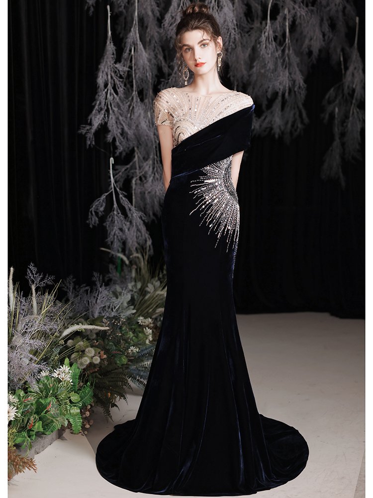 High-end Evening Dress Noble Lady Fishtail Trailing - Image 4