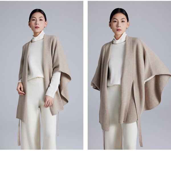 Cashmere Women's Cloak Lace-up Fashionable Outerwear Sweater - Image 6