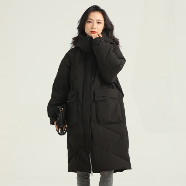 White Duck Down High-end Warm Women's Slimming Pinghu Coat - Image 3
