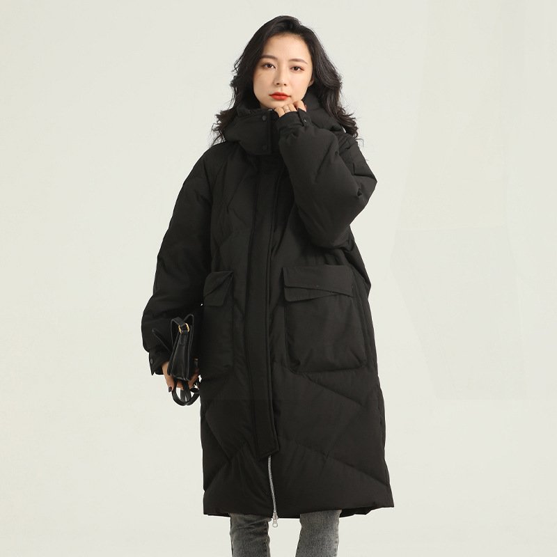 White Duck Down High-end Warm Women's Slimming Pinghu Coat - Image 3