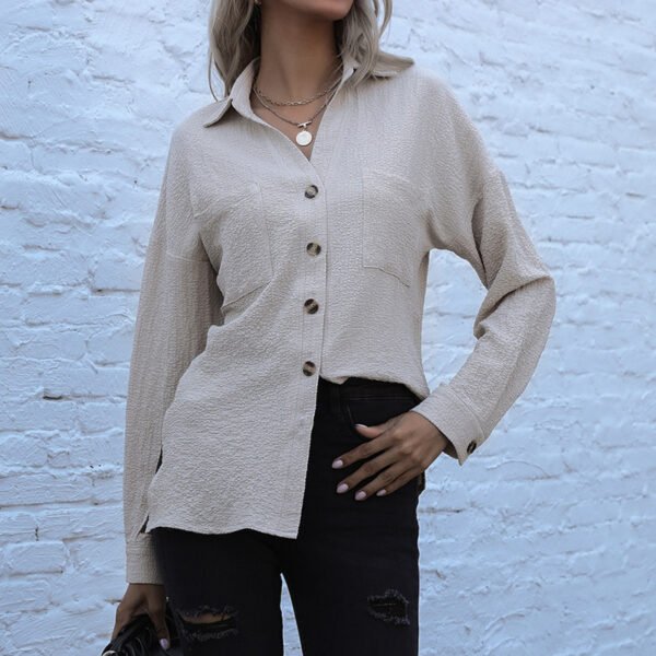 Long Sleeve Lapel Office Button Shirt - Image 2