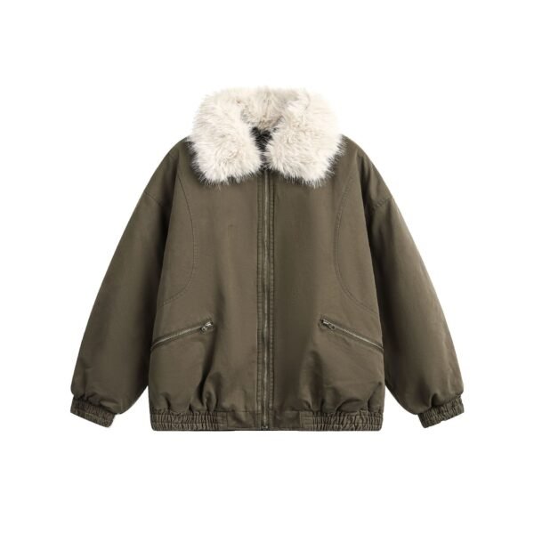 New Winter Cotton Dress Coat Detachable Fur Collar - Image 6
